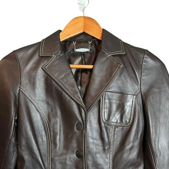 Sandra Angelozzi brown genuine leather jacket - Picture 2 of 10